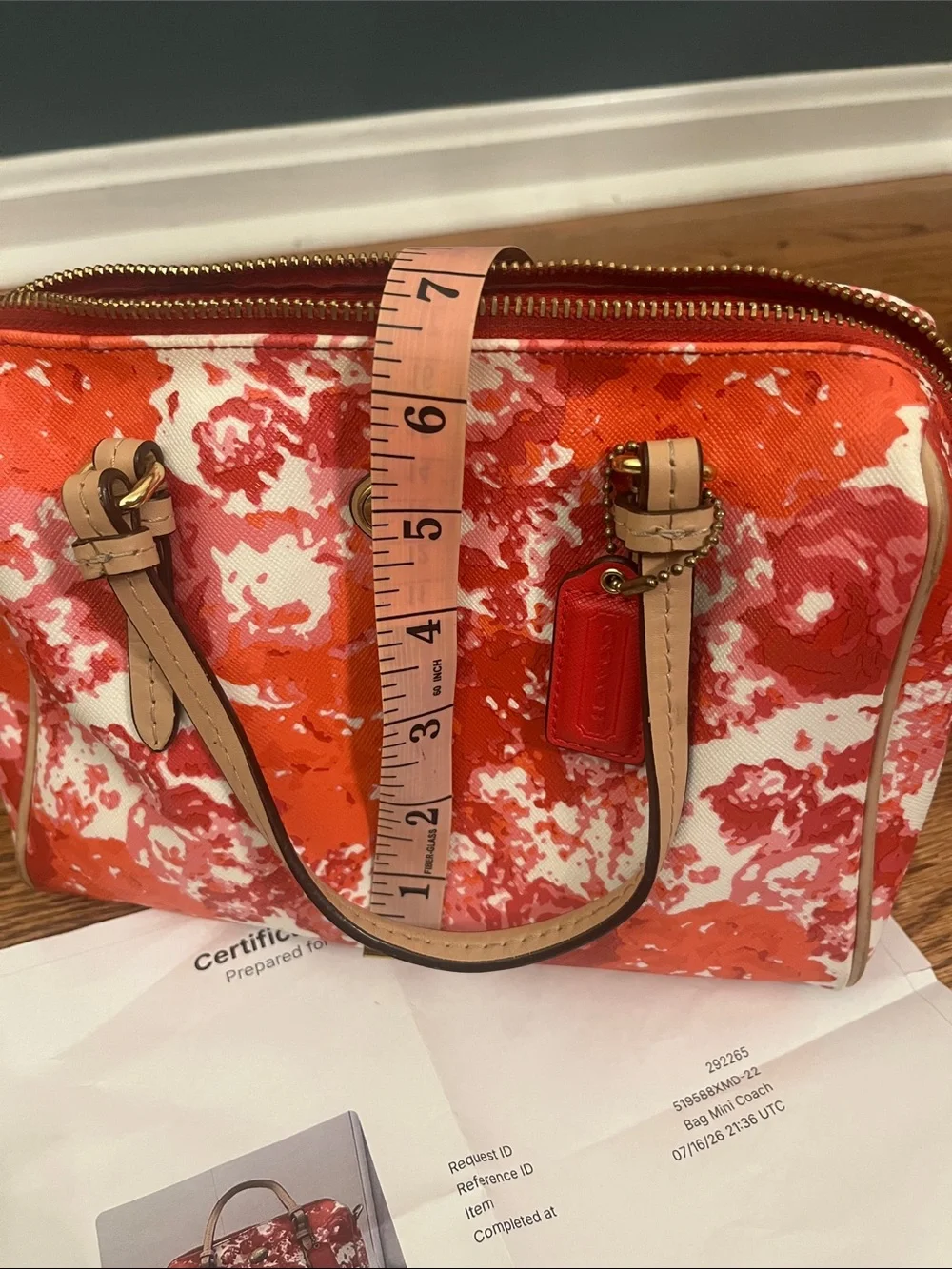Coach Peyton Floral Mini Bennett Satchel COA